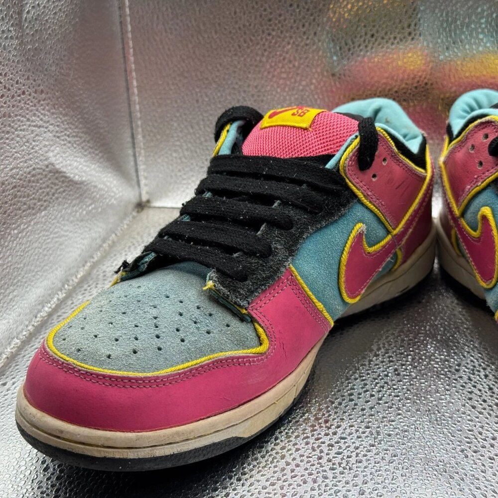 Size 9.5‎ Nike Dunk SB Low Pacman Mens Pink Blue Athletic Sneakers 313170-461 - Picture 3 of 12